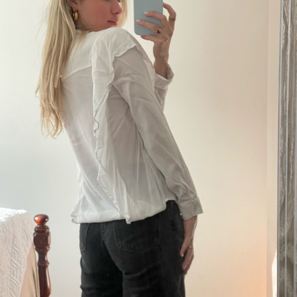 White Ruffle Blouse - Picture 2 of 3